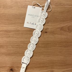 Chupetero cinta raso blanco