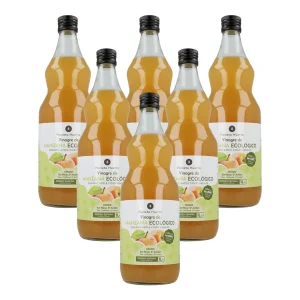 Pack 6 x Vinagre de manzana ECO crudo sin filtrar con la madre Planeta Huerto 1L