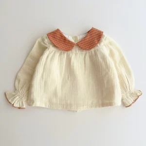 Blusa cuello bebé | Raíz | Cuadros