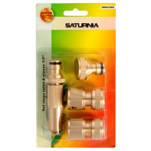 Set Riego 4 Piezas Para Mangueras 1/2 Fabricado En Laton,