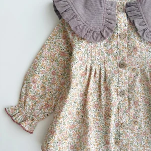 Blusa jaretas | Savia | Flores y Rayas Burdeos