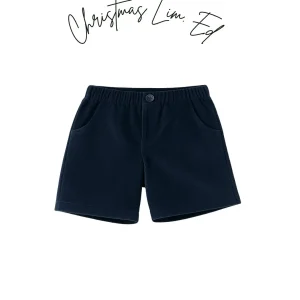 Pantalón corto velvet azul Navidad