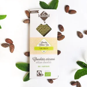 Tableta Bio chocolate blanco con menta