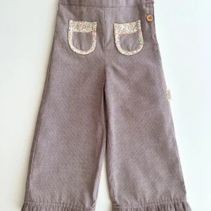 Pantalón volantes | Savia | Flores y Rayas Burdeos