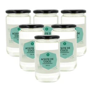 Pack 6x Aceite de coco desodorizado ECO Planeta Huerto 500 ml