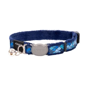 Collar Para Gato Fashioncat Estampado Azul Rogz Ajustable 20-31cm