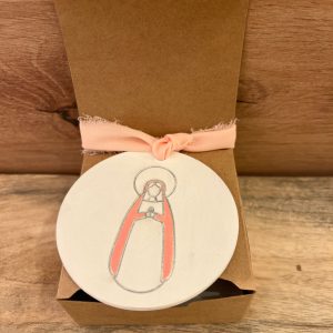 Medallón V. María MC05 salmón-plata