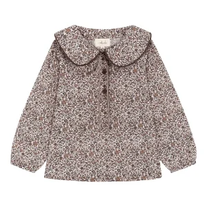 Blusa Flores marrón