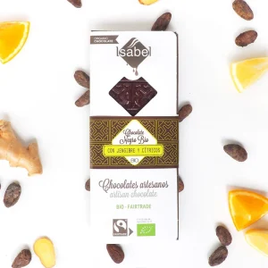 Tableta Bio chocolate negro con jengibre y cítricos