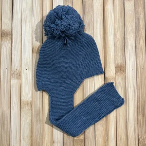 Gorro bufanda azul