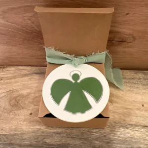 Medallón Angelito MC02 verde-plata