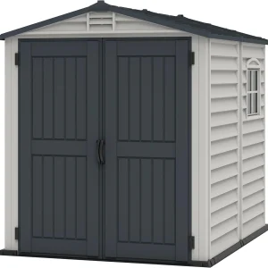 Caseta Duramax Pvc De 191 X191 X 213 Cm. Incluye Suelo Color Antracita.  Color Adobe Y Antracita