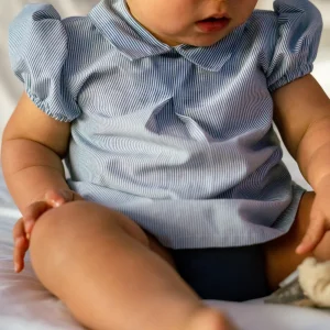 Camisa cuello bebé rayas