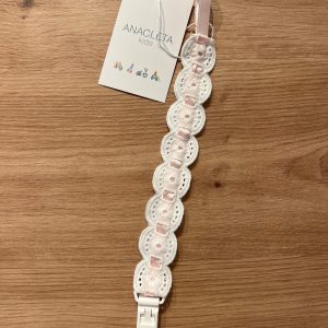 Chupetero cinta raso rosa bebé