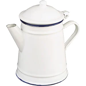 Cafetera Cónica Esmaltada - 1 L - Blanco