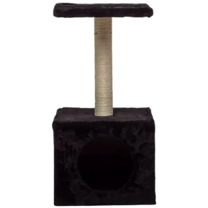 Rascador Para Gato Wuapu Modelo One Con Escondite, Altura 60cm. Base 30x30cm. Color Gris Oscuro