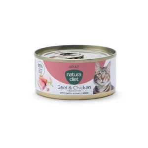 Natura Diet Cat Lata Vacuno y pollo 85 g Comida húmeda para gatos