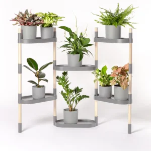 Soporte Modular Citysens De 6 Bandejas – Gris Claro, Polipropileno 100% Reciclado Y Madera Ecológica Pefc