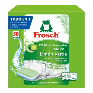 Pastillas Lavavajillas todo en 1 Limón Frosch 50 piezas