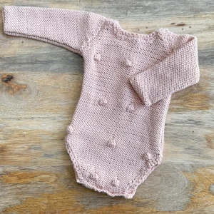 Pelele bodoques rosa empolvado manga larga