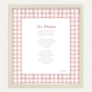 Oración Ave María - rosa