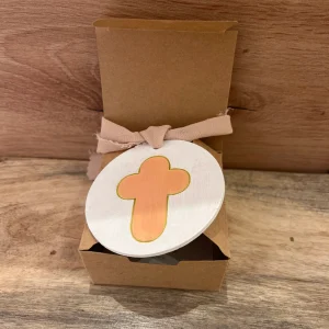 Medallón cruz MC01 melocotón-oro