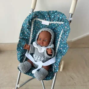 Sillita de paseo flores azul volante