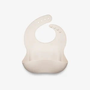 Babero liso de silicona orgánica beige