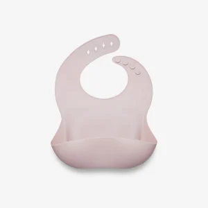 Babero liso de silicona orgánica rosa claro