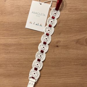 Chupetero cinta raso burdeos