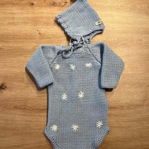 Conjunto pelele + capota estrellas azul