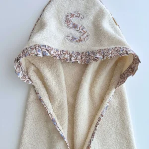 Toalla Capa Personalizada | Raíz | Flores ocre y azul