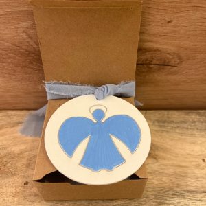 Medallón Angelito MC02 celeste-plata