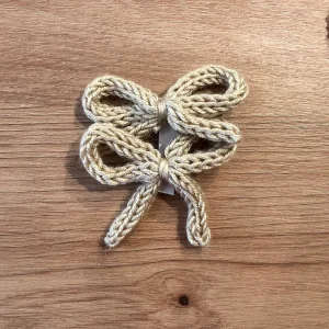 Pack 2 lazos con pinza beige