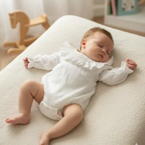 Pelele cuello smock crudo rayita