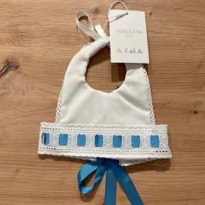 Babero cinta raso azul Francia