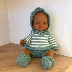 Muñeca Pocholita verde rayas