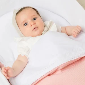 Saco capazo rosa liso con guata extraíble