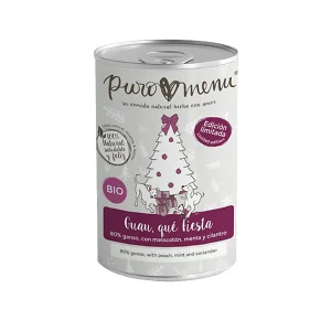 Comida húmeda Barf perros Menú Guau qué Fiesta (Ganso) BIO Puromenu 400 g