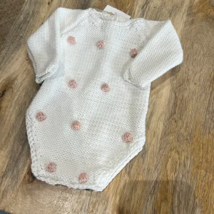 Pelele bodoques blanco - rosa empolvado manga larga