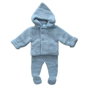 Abrigo con Capucha + Polaina Gris aluminio