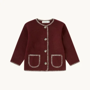 Chaqueta lana vino y visón