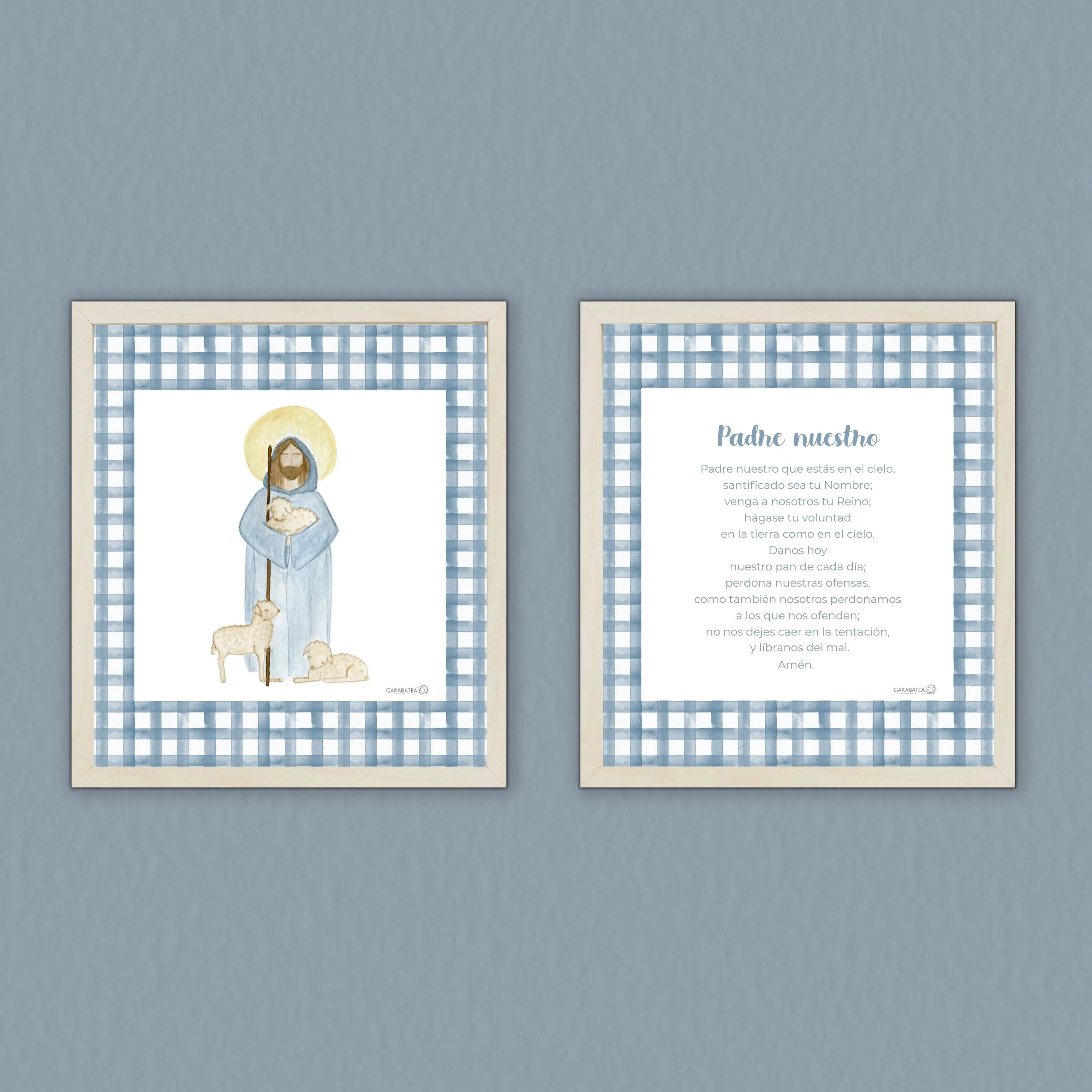 Lámina Buen Pastor - azul - Imagen 2