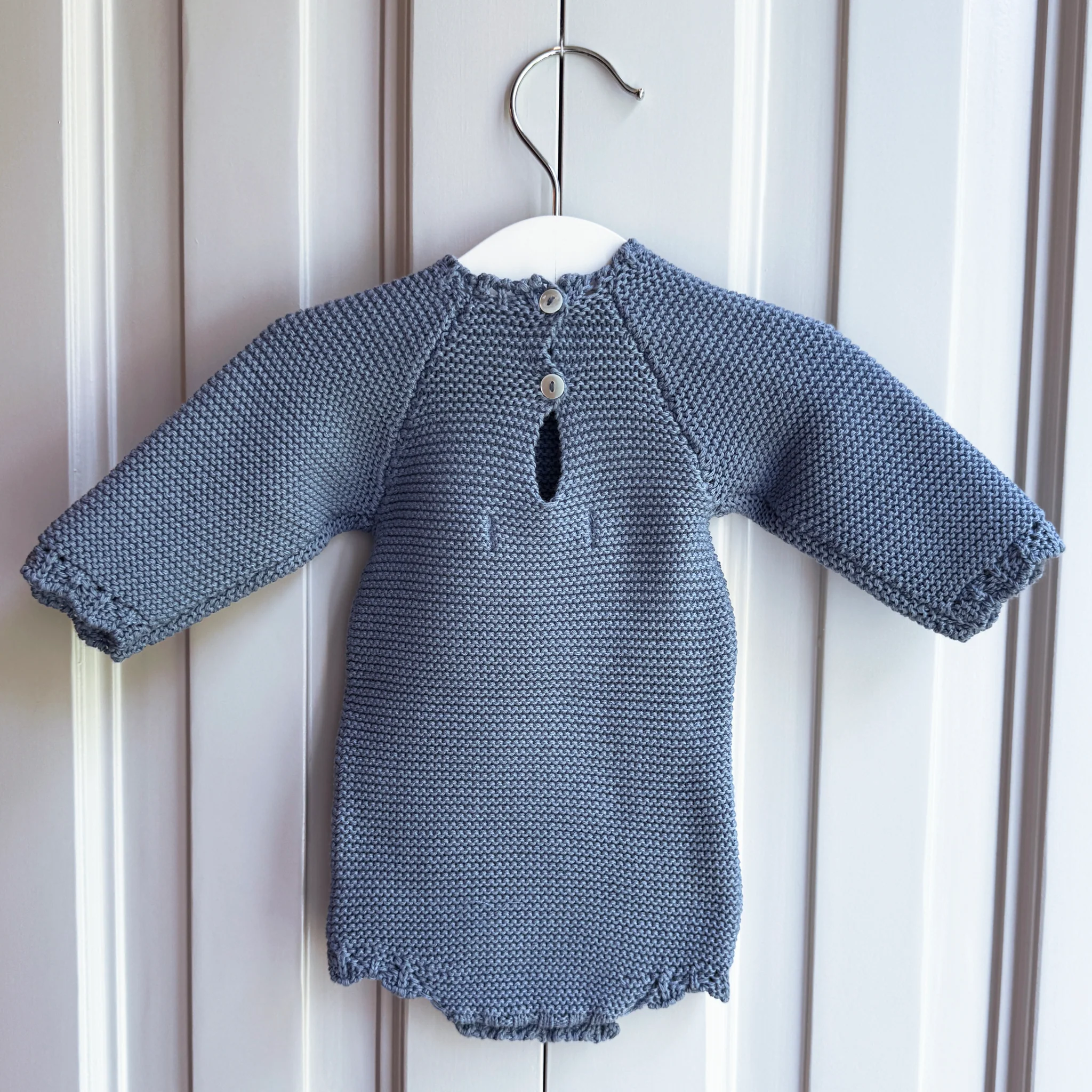 Pelele punto algodón azul - Imagen 2