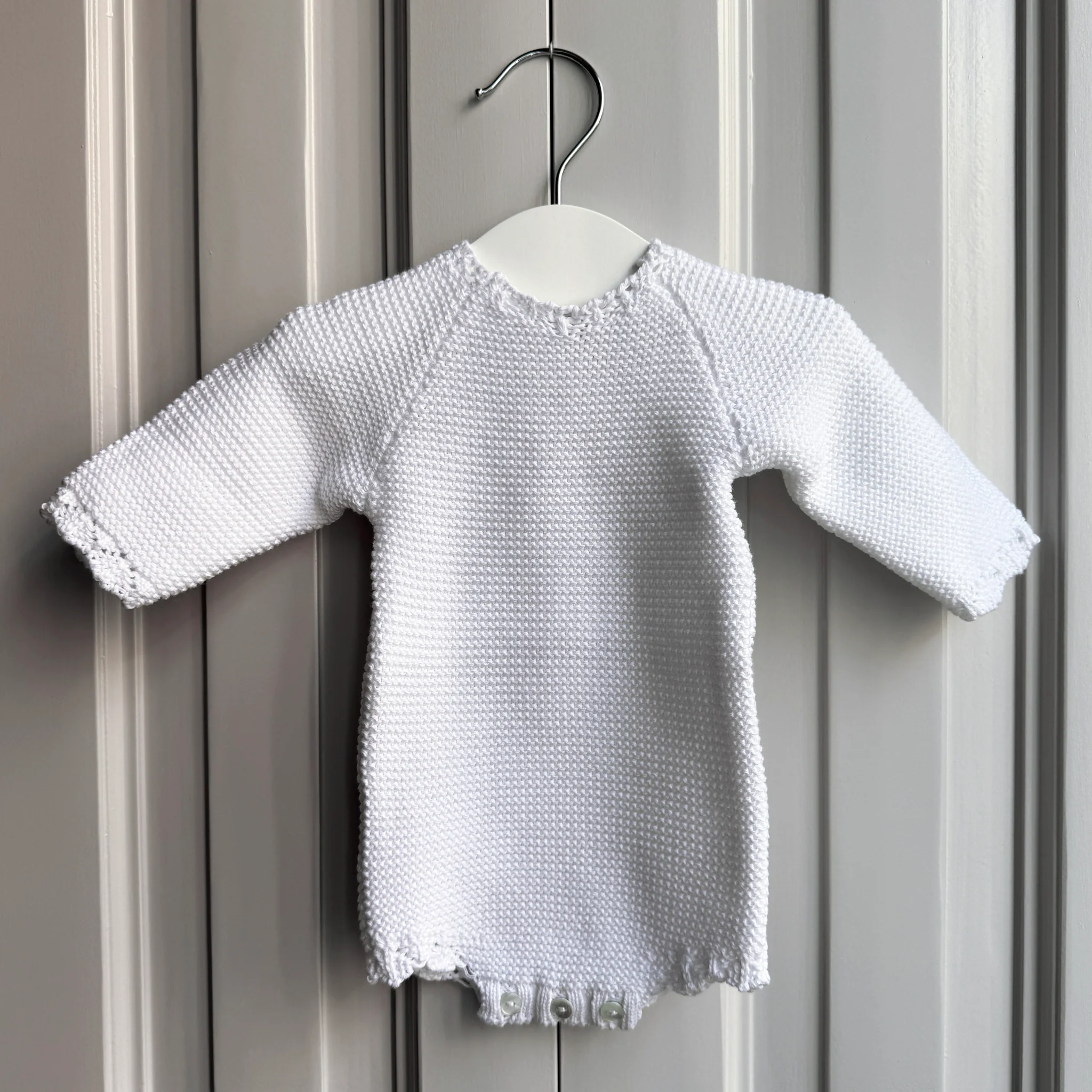 Pelele punto algodón blanco