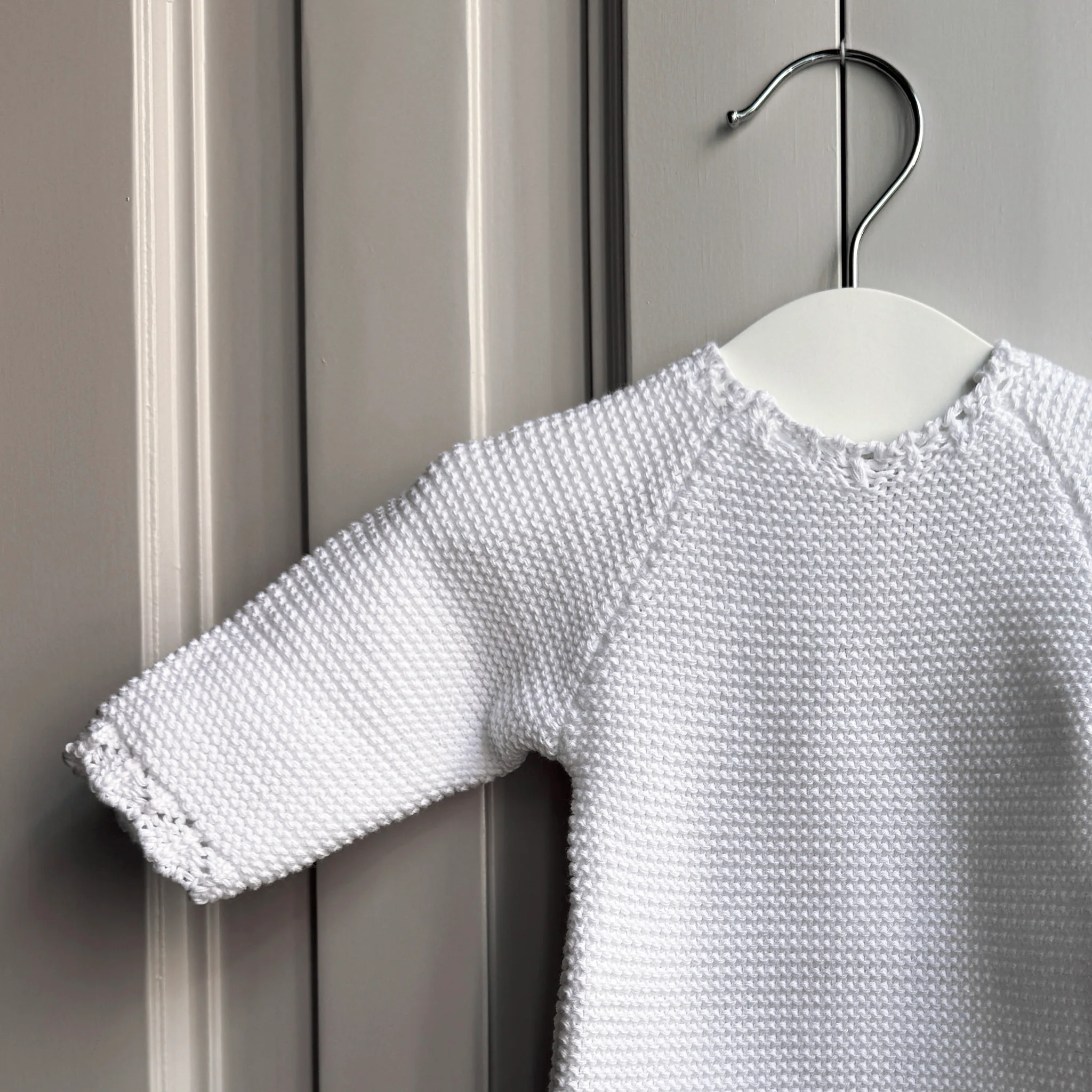 Pelele punto algodón blanco - Imagen 3