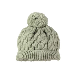 Gorro pompón merino verde