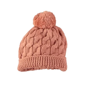 Gorro pompón merino rosa