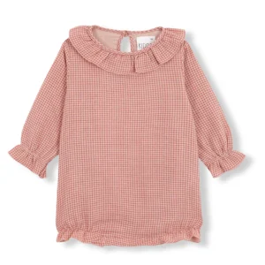 Pelele vichy rosa doble gasa