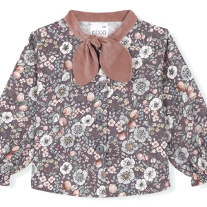 Blusa lazada rosa estampado flores